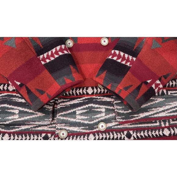 Vintage Ralph Lauren Polo Aztec Navajo Wool Jacket Quilted Inside RARE Sz Large - Picture 9 of 11